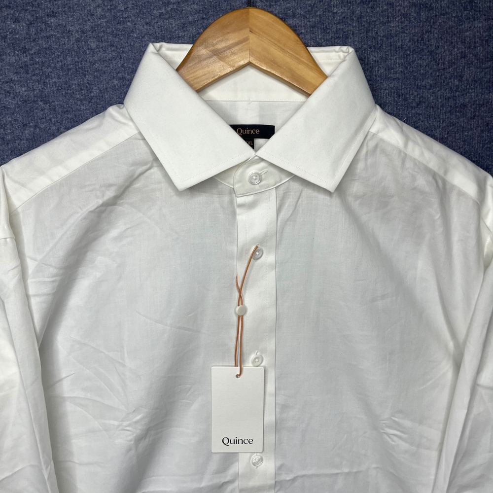 Quince Mens Organic Cotton Cashmere Button Down Shirt White XXL New Polo